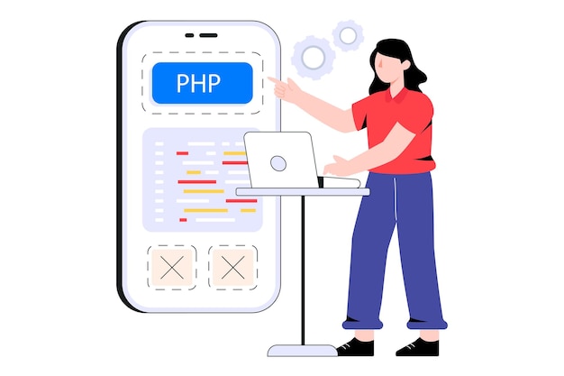 App Developer  Flat Style Design Vector illustration. Stock illustration