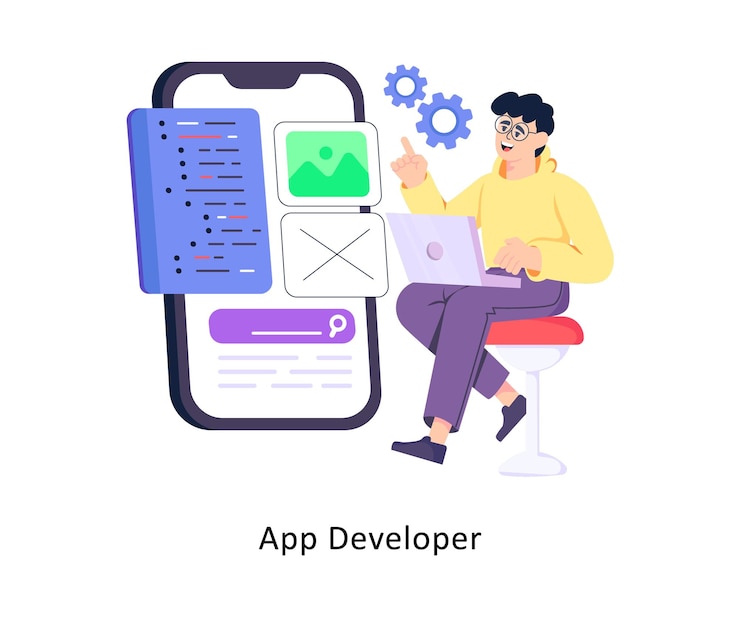 Vector app developer flat style design vector stock illustrations