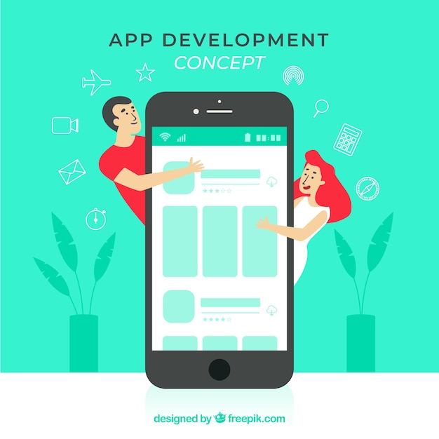 App development concept with flat design