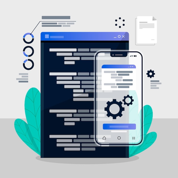 Vector app development concept