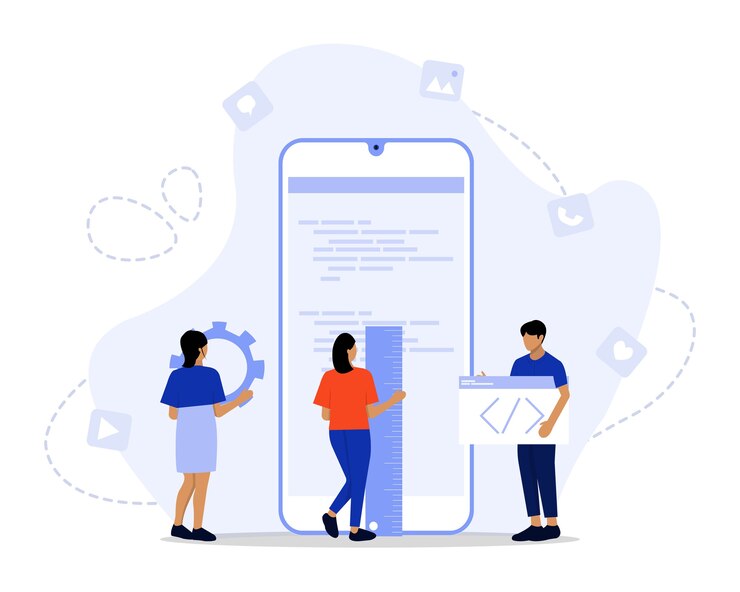 Vector app development  illustration concept