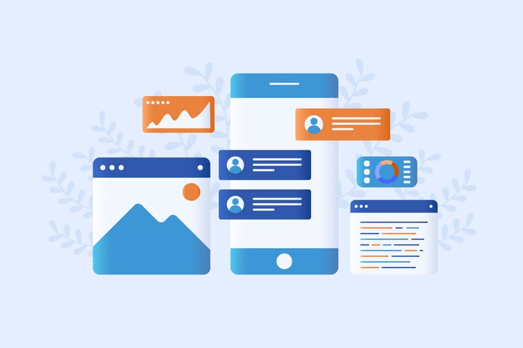 Vector app development illustration modern flat style design