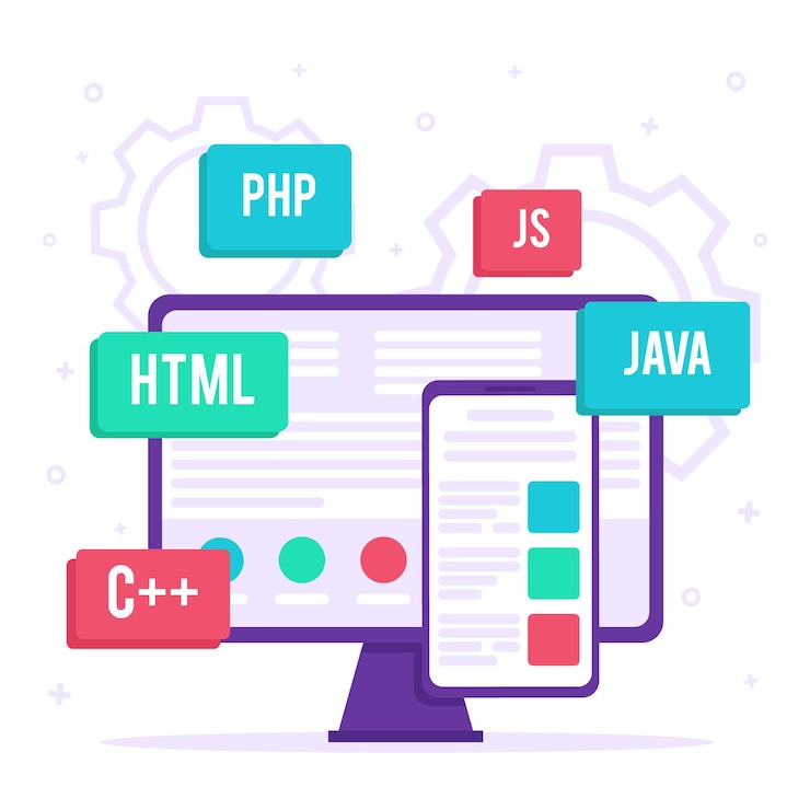 Premium Vector | App development illustration
