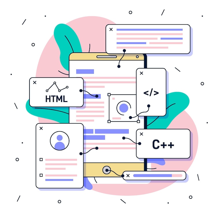 Vector app development illustration