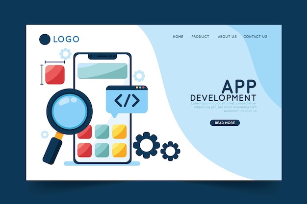 Modello di pagina di destinazione per lo sviluppo di app