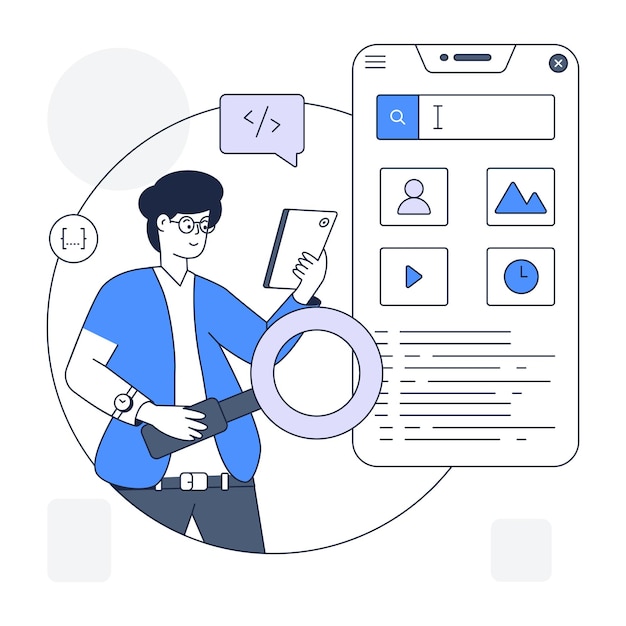 An app development outline illustration design