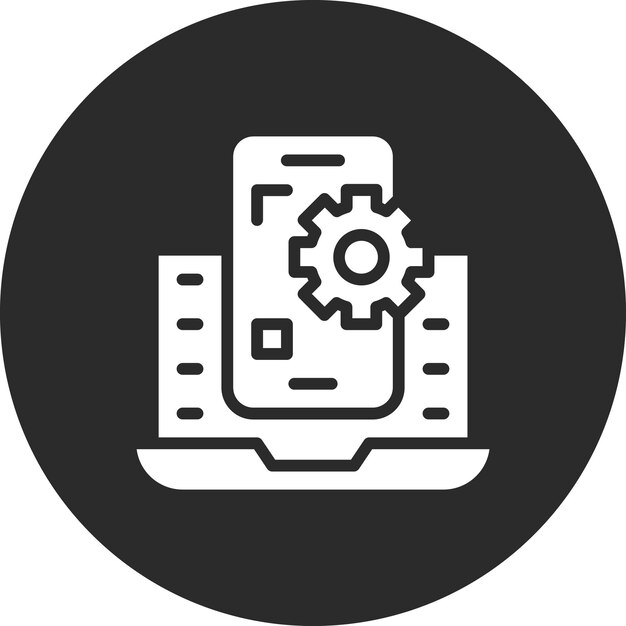 App Development vector icon illustration of Coding and Development iconset