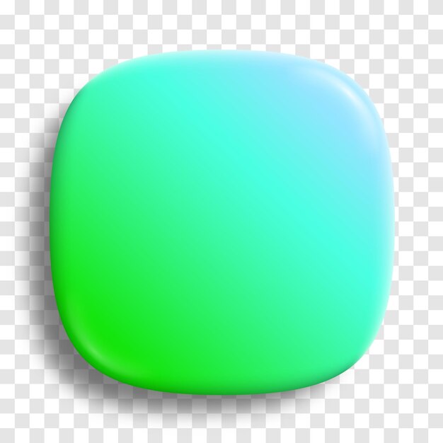 App icon superellipse glanzende vector 3d squircle knop holografische gradiënt realistisch web mobiel