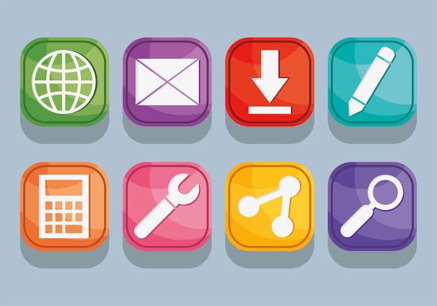 Vector app icons collection