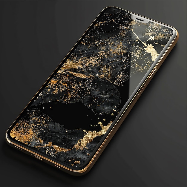 App for mobile phone black and gold display