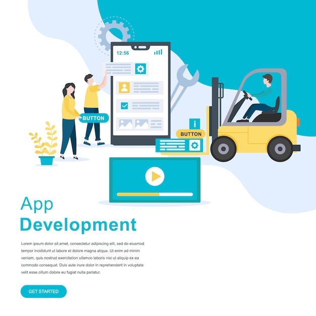 App ontwikkeling concept illustratie