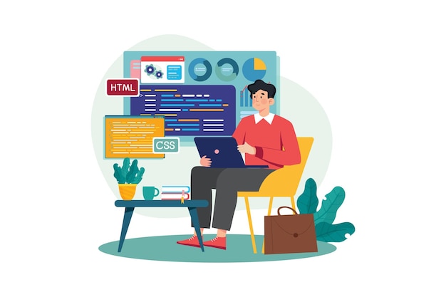 App-ontwikkelingsconcept met laptop
