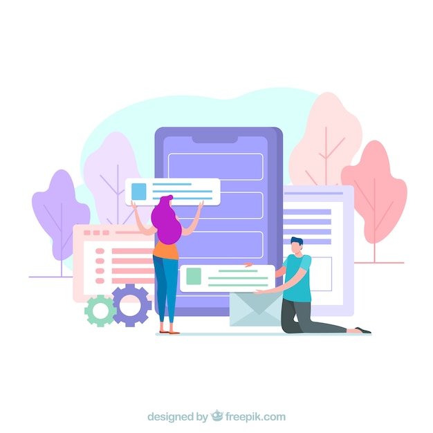 App ontwikkelingsconcept met platte ontwerp