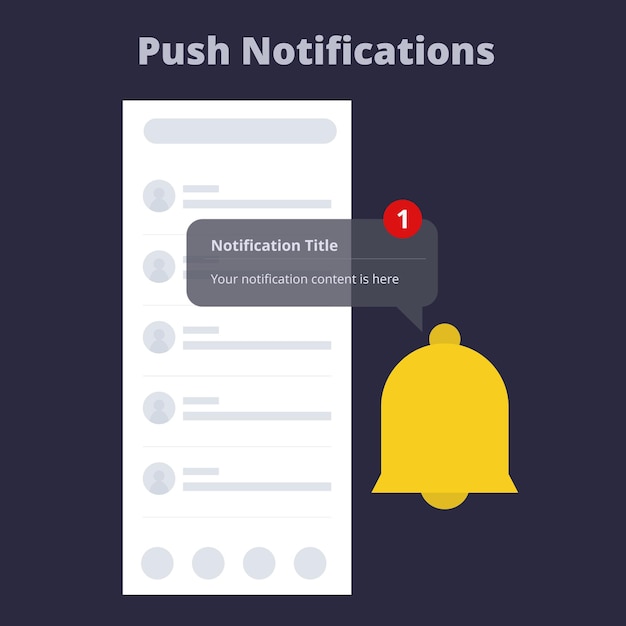 Vector app push notifications pop up