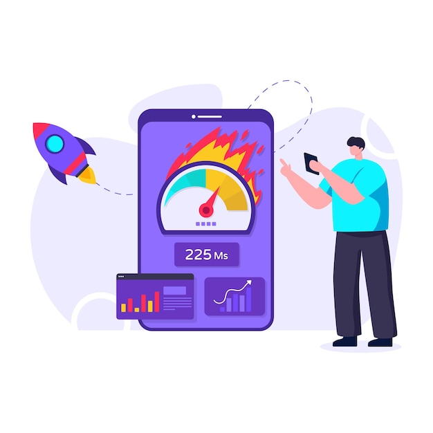 An app speed test flat illustration modern editable vector