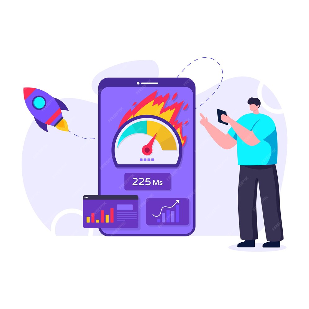 Premium Vector An app speed test flat illustration modern editable vector