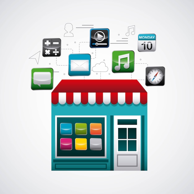 Illustrazione vettoriale di app store design