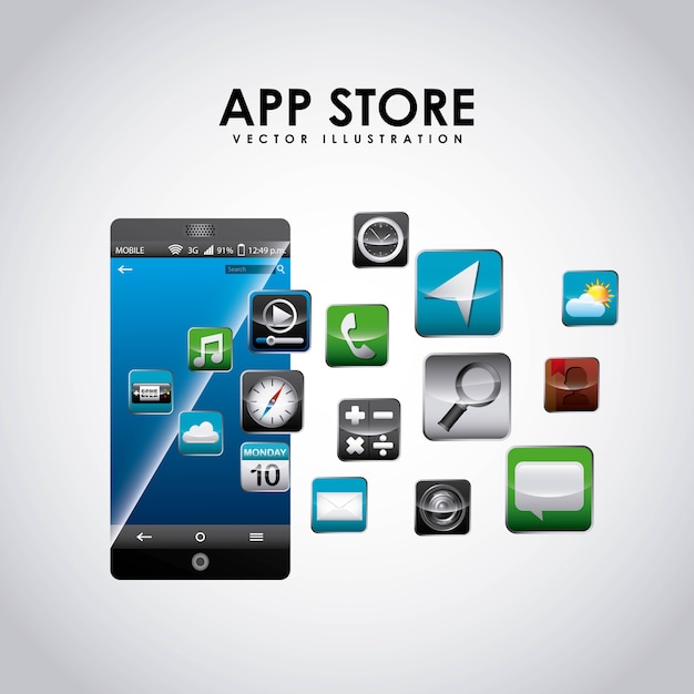 Vector app store design  vector illustration