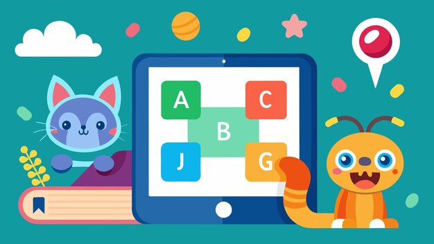 Vector an app that uses interactive and engaging games to help dyslexic readers practice and strengthen