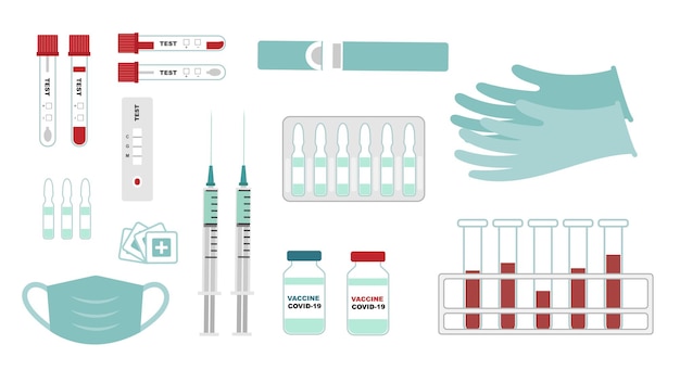 Apparatuur instellen voor testen en vaccinatie tegen coronavirus.