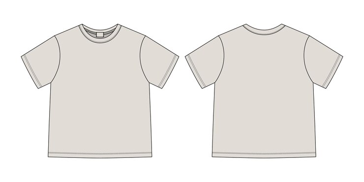 アパレル テクニカル スケッチ ユニセックス t シャツ グレー色 t シャツ デザイン テンプレート