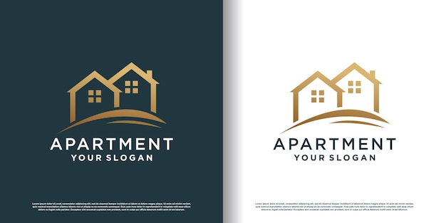 Appartement logo ontwerpsjabloon Premium Vector