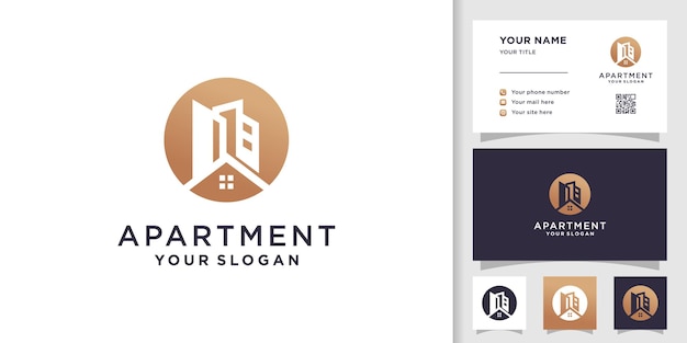 Appartement logo ontwerpsjabloon Premium Vector