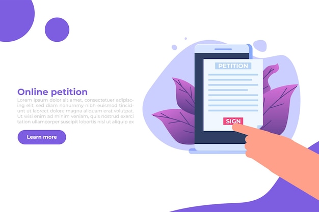 an appeal document or form petition online concept vector illustration