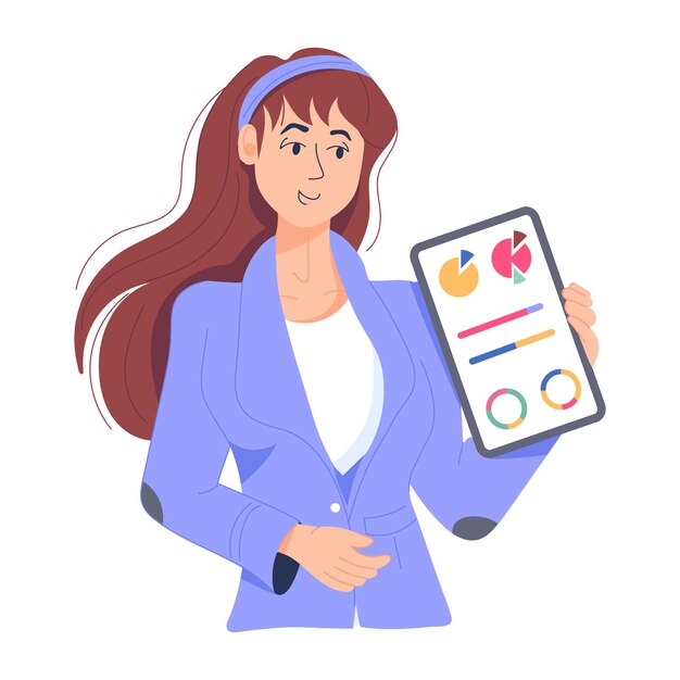 An appealing flat illustration of office girl