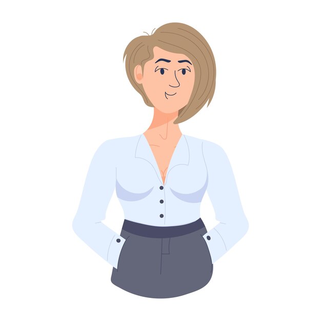 Vector an appealing flat illustration of office girl