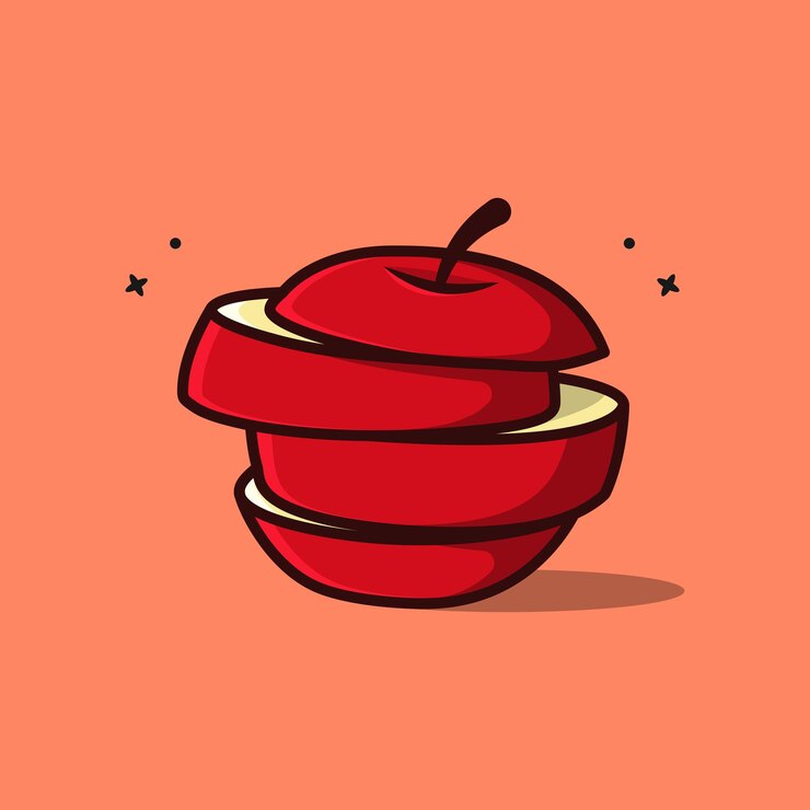 Vector appel fruit cartoon vector icoon illustratie appel dieet vector icoon illustratie apple fruit menu