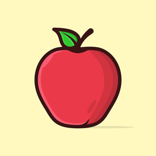 Appel Fruit Cartoon Vector Icoon Illustratie Appel Dieet Vector Icoon Illustratie Apple Fruit Menu