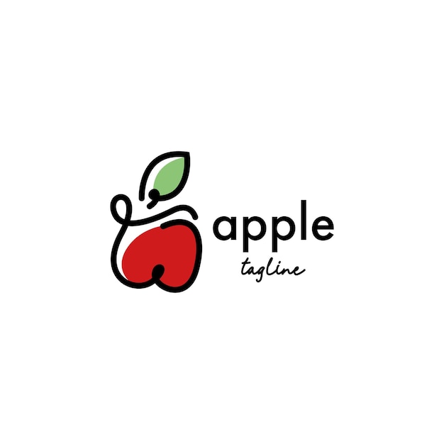 Appel Fruit Logo Sjabloon Vector