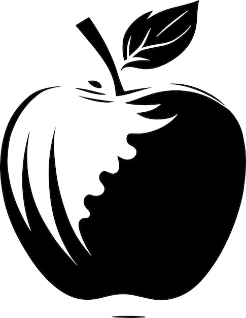 Vector appel fruit monochroom logo-ontwerp