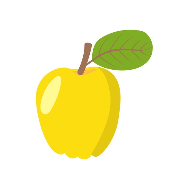 Appel van gele kleur platte vectorillustratie van een gele appel voor webdesign