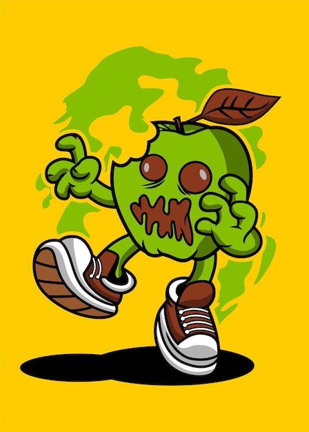 Appel zombie cartoon