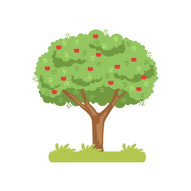 Appelboom appel oogst vector Illustratie geïsoleerd op een witte achtergrond