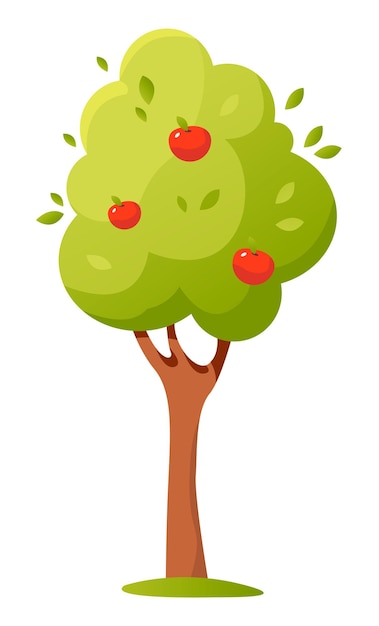 Appelboom. leuke vectorillustratie van een fruitboom.