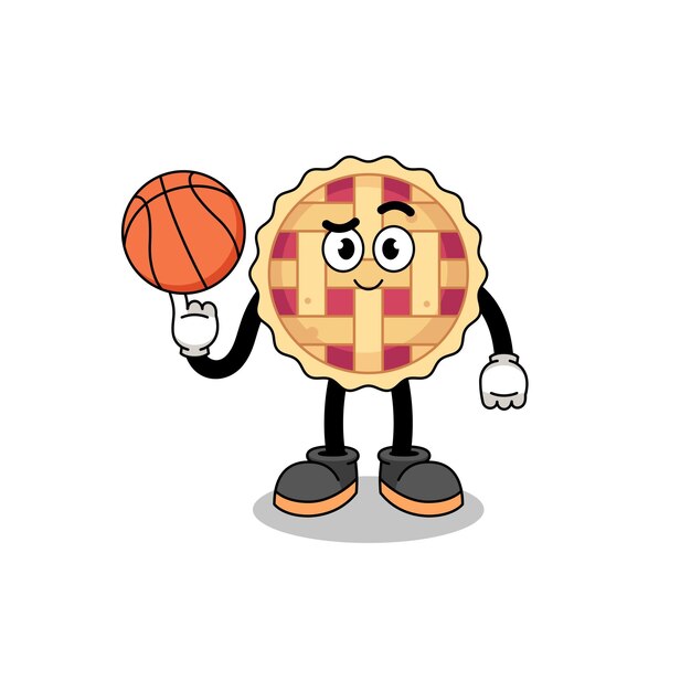 Appeltaartillustratie als basketbalspeler