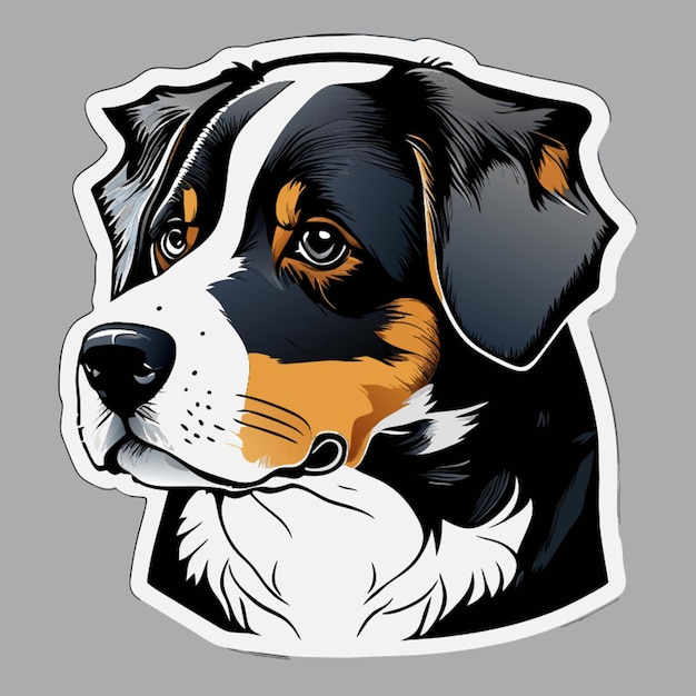 Appenzeller hond sticker vectorillustratie