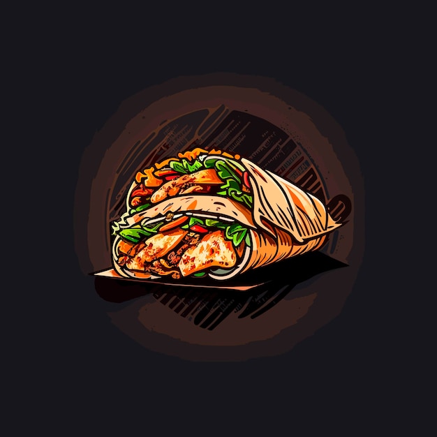 appetizing fast food vector illustration isolated on dark background