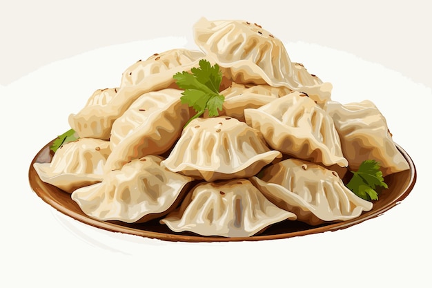 Appetizing Georgian national dish Khinkali made from wheat flour and minced meat