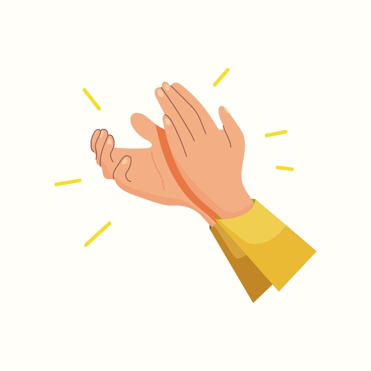 Applaus. klap in je handen. Vectorillustratie in vlakke stijl