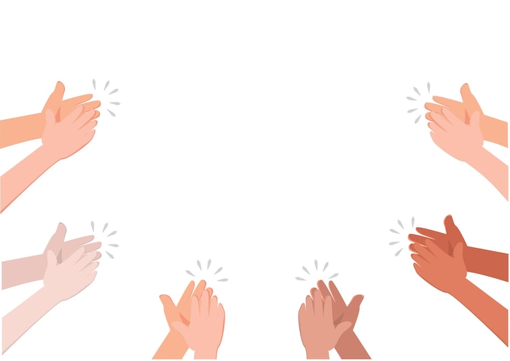 Vector applause of group of people hands clap congratulations cheering thanksgiving thanks flat style cartoon illustration vector