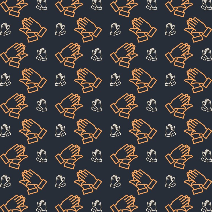 Vector applause multicolor repeating trendy pattern in dark background vector illustration