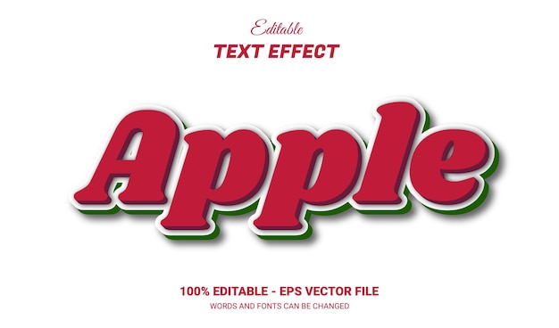 Vector apple 3d-teksteffectstijl