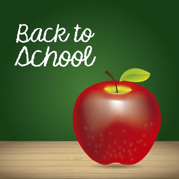 apple and back to school label 