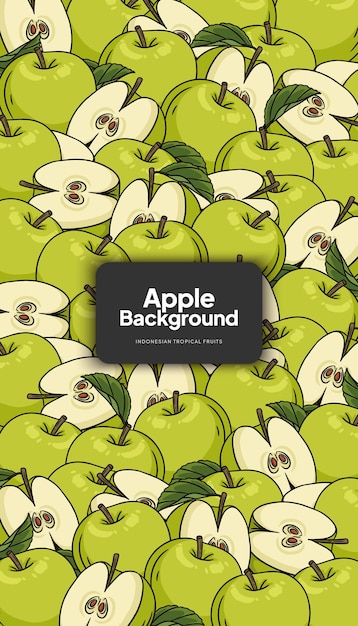 Vector apple background illustration tropical fruit design background for social media post