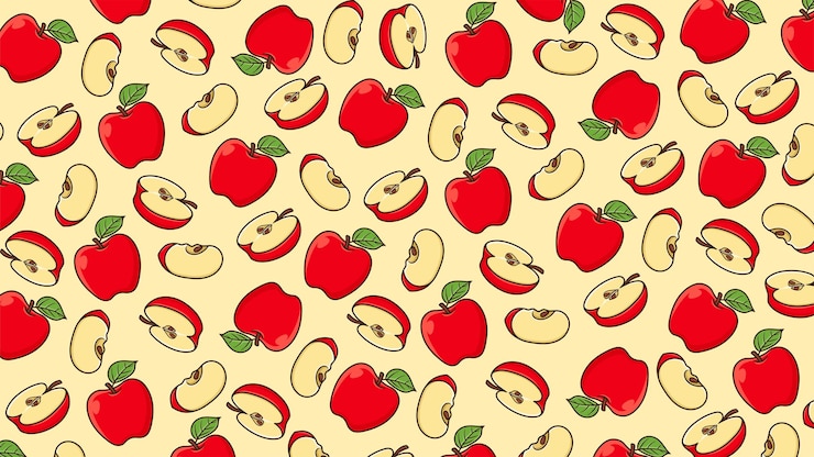 Vector apple background pattern vector isolated