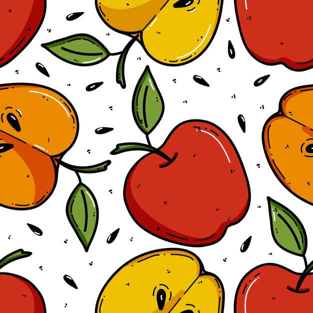 Apple background seamless pattern vector illustration Good for textile wrapping wallpapers